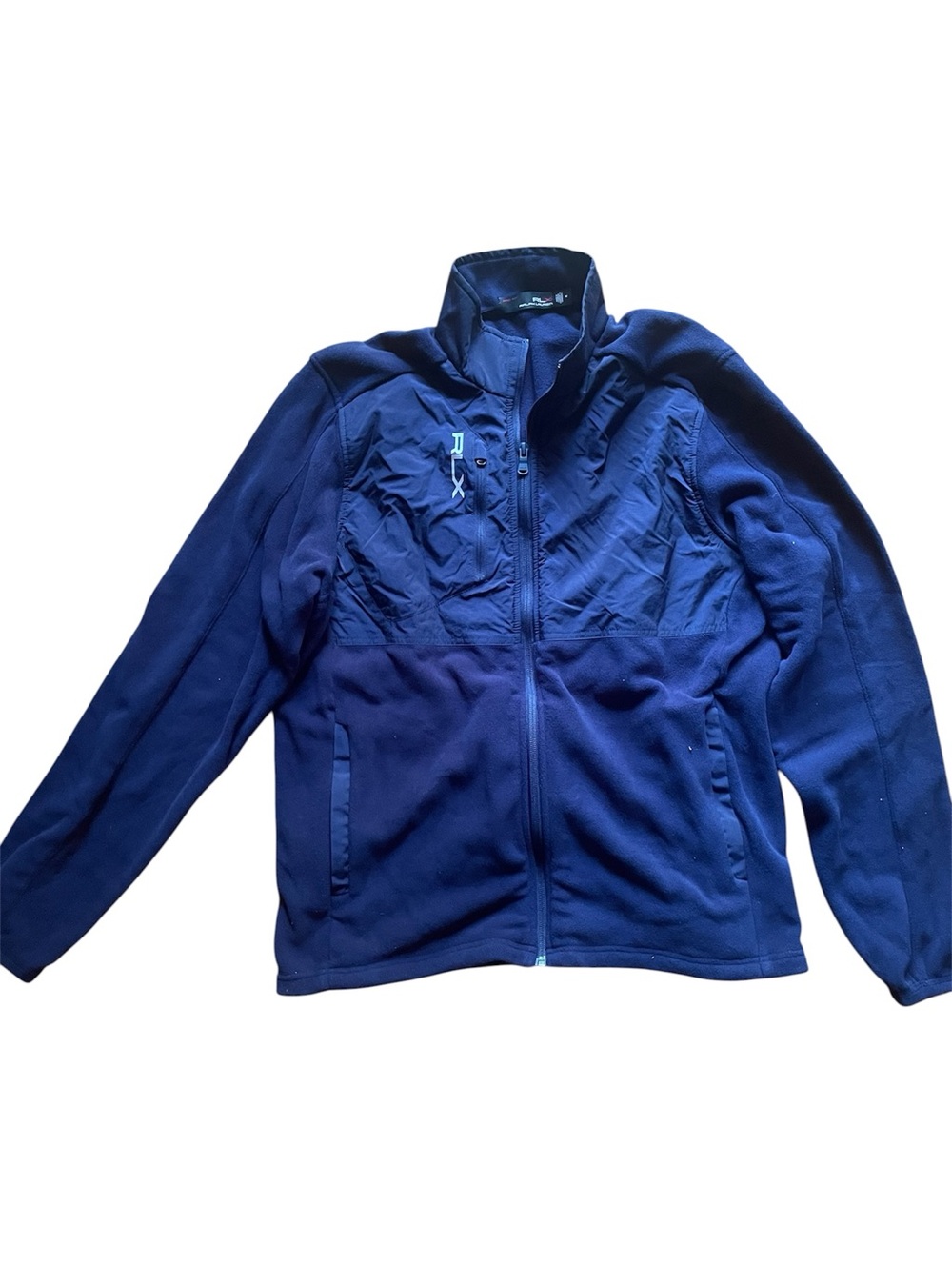 RLX Ralph Lauren Navy Fleece Zip Up Mock Neck Jacket Men’s medium